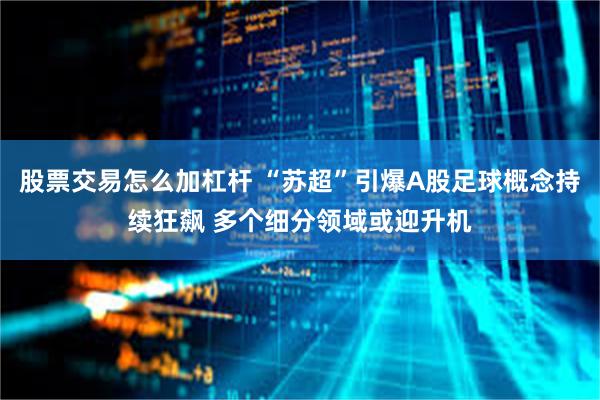 股票交易怎么加杠杆 “苏超”引爆A股足球概念持续狂飙 多个细分领域或迎升机