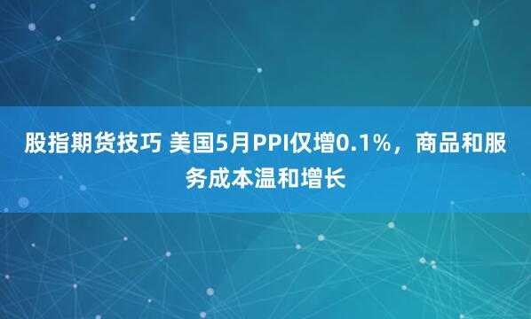 股指期货技巧 美国5月PPI仅增0.1%，商品和服务成本温和增长