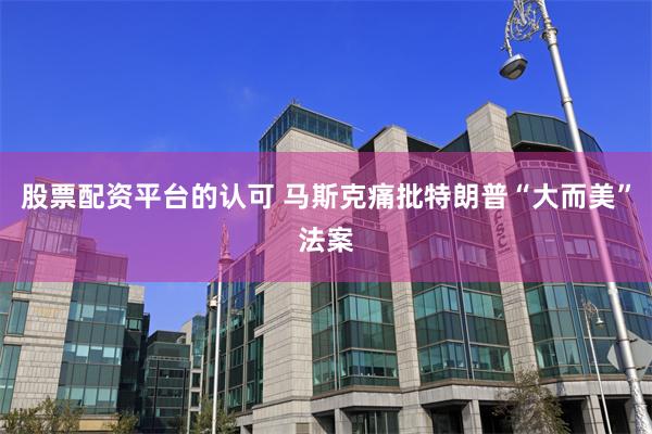 股票配资平台的认可 马斯克痛批特朗普“大而美”法案