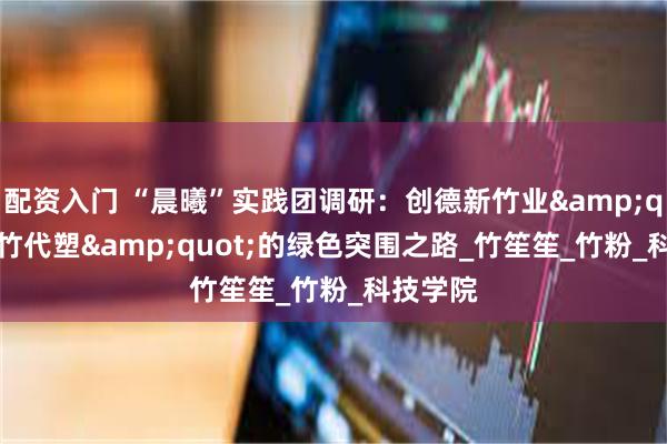 配资入门 “晨曦”实践团调研：创德新竹业&quot;以竹代塑&quot;的绿色突围之路_竹笙笙_竹粉_科技学院